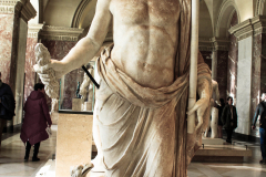 Gallery with ancient greece sculptures